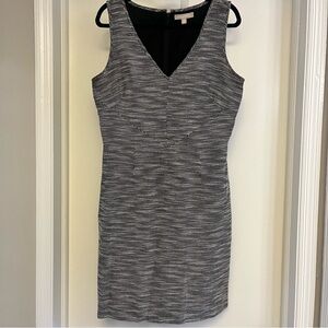 Banana Republic - Tweed Sheath V-Neck Dress - Black & White - Size 8 or 14